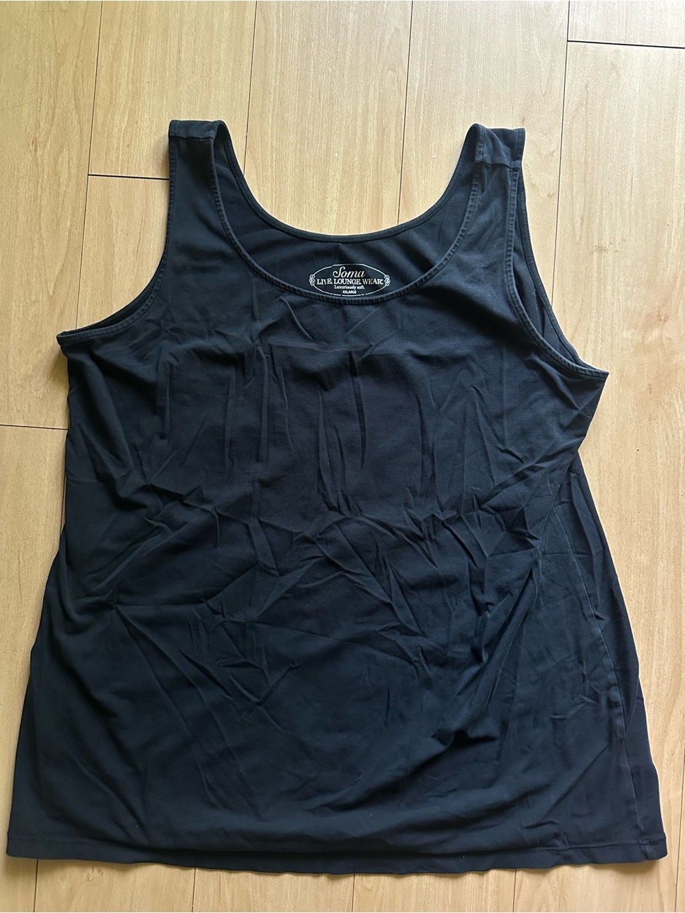 Soma Live Lounge Wear Tank Top Women Black Soft Round Neck XXL Stretch